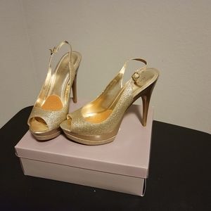 Bakers, 5" Glittery gold heels, Size 10
